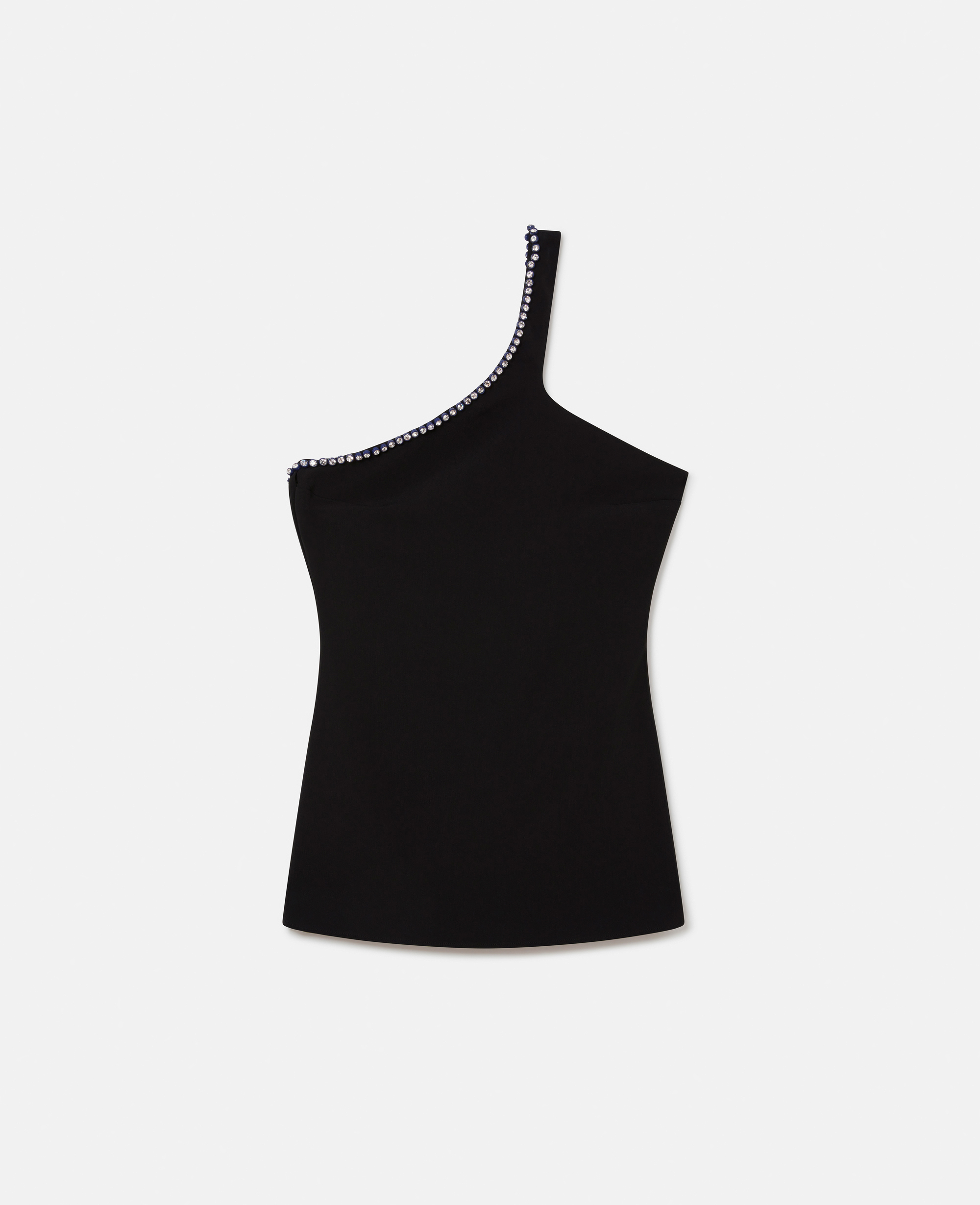 Stella Mccartney Crystal Frame One-shoulder Top In Black