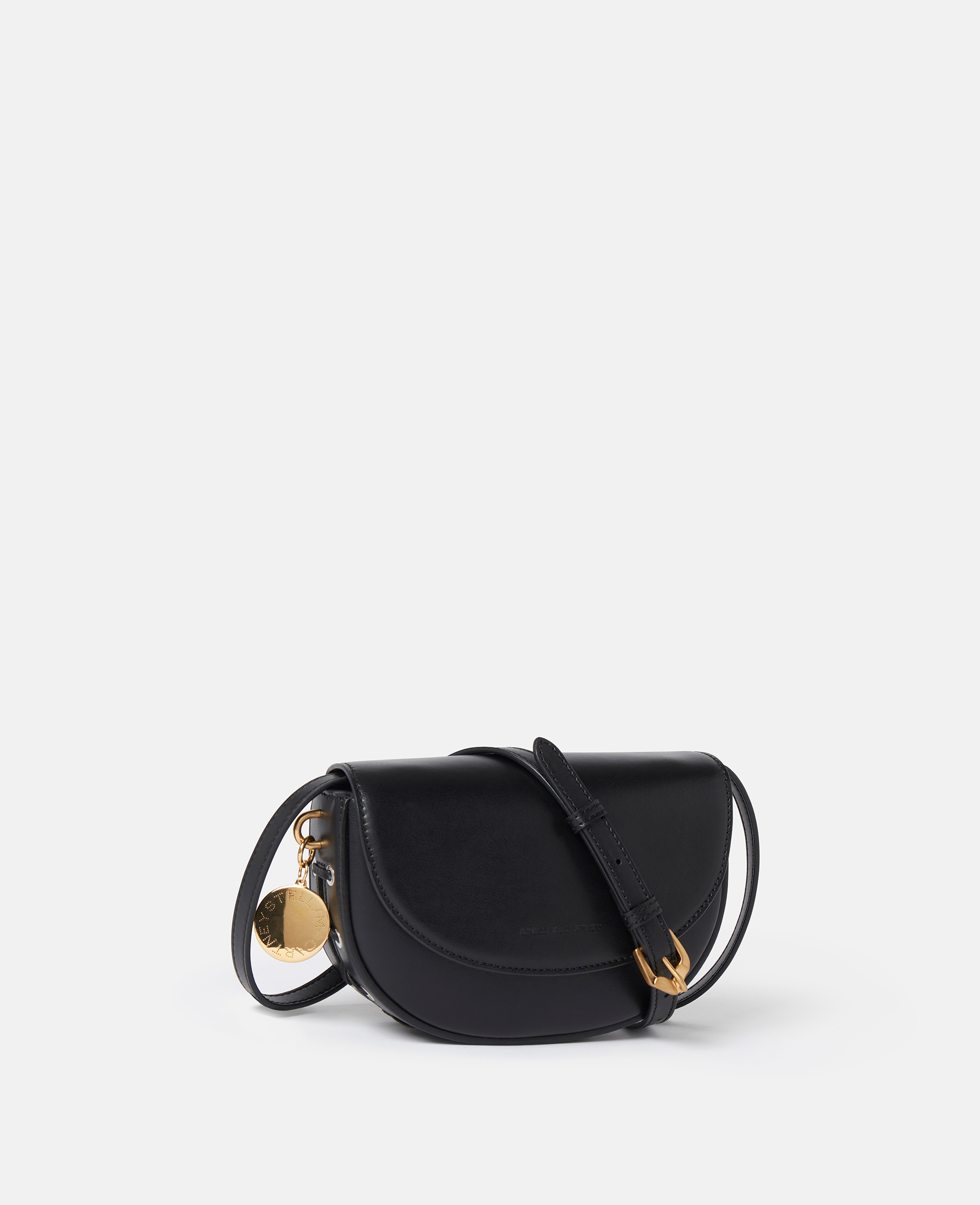Stella McCartney – Frayme Whipstitch Small Shoulder Bag, Woman, Midnight black