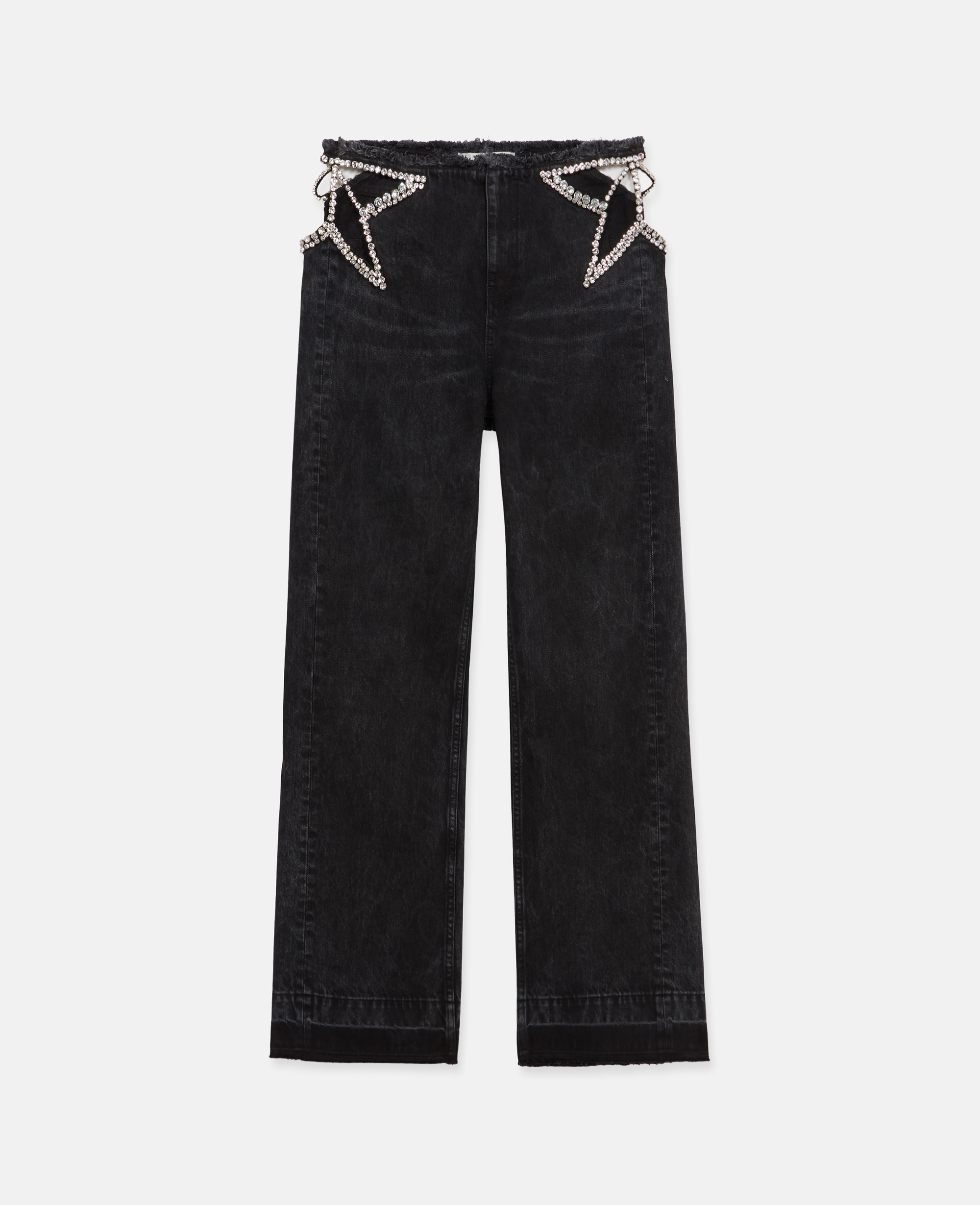 Stella McCartney – Star Cut-Out Low-Rise jeans, Woman, Dark Wash Black, Size: 26