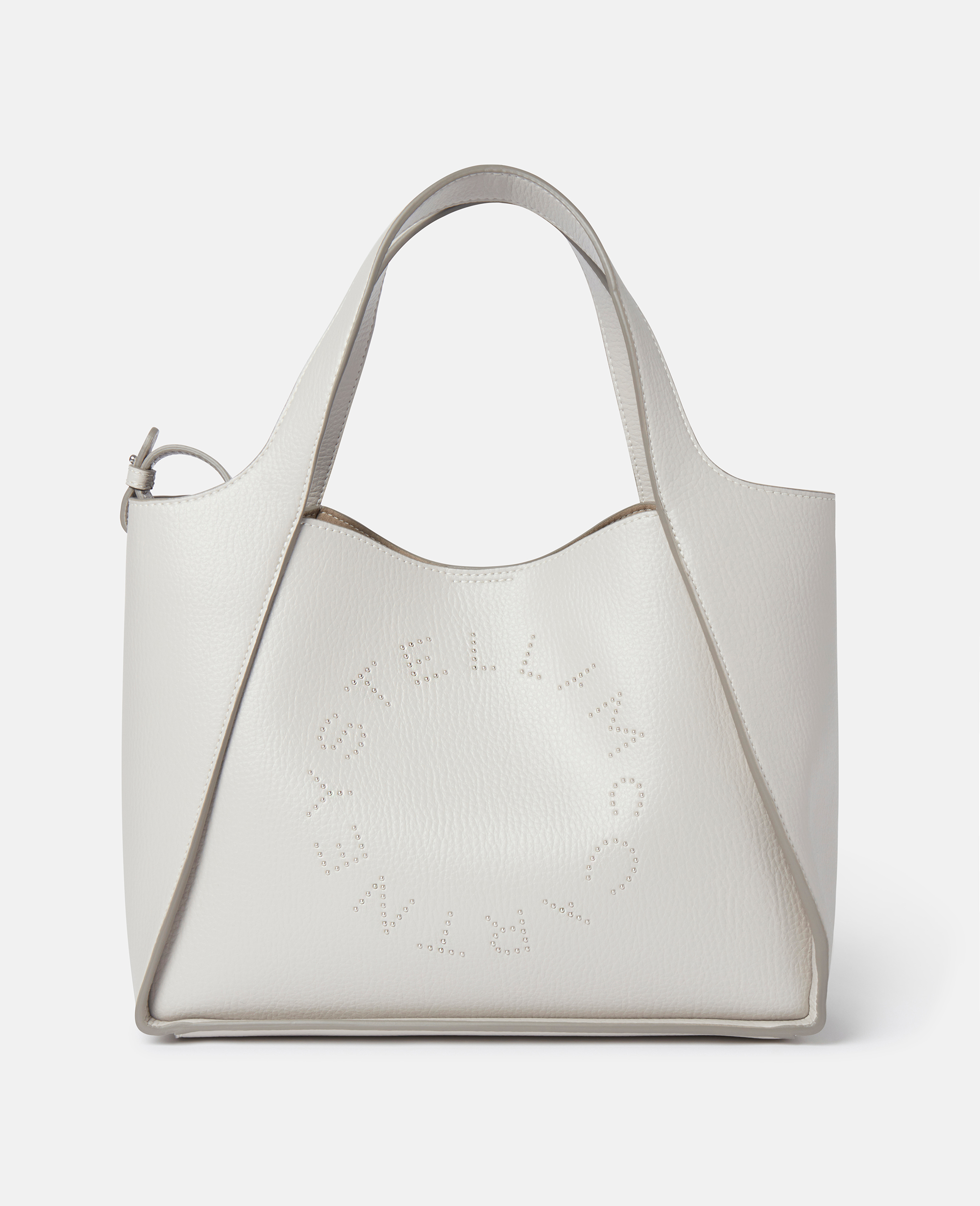 Shop Stella Mccartney Logo Top Handle Crossbody Bag In Fog Grey