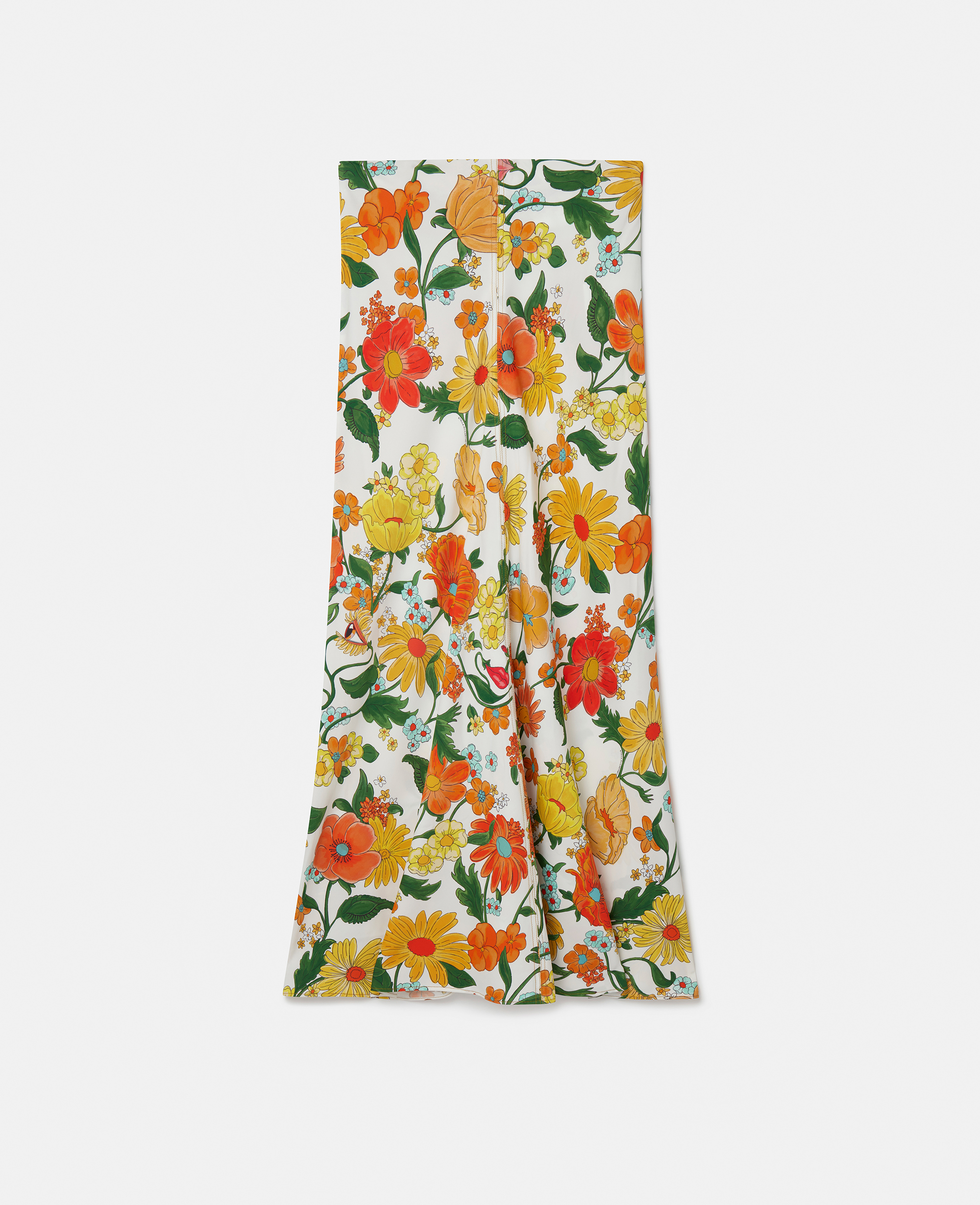 Stella Mccartney Lady Garden Print Maxi Skirt In Orange Multicolour
