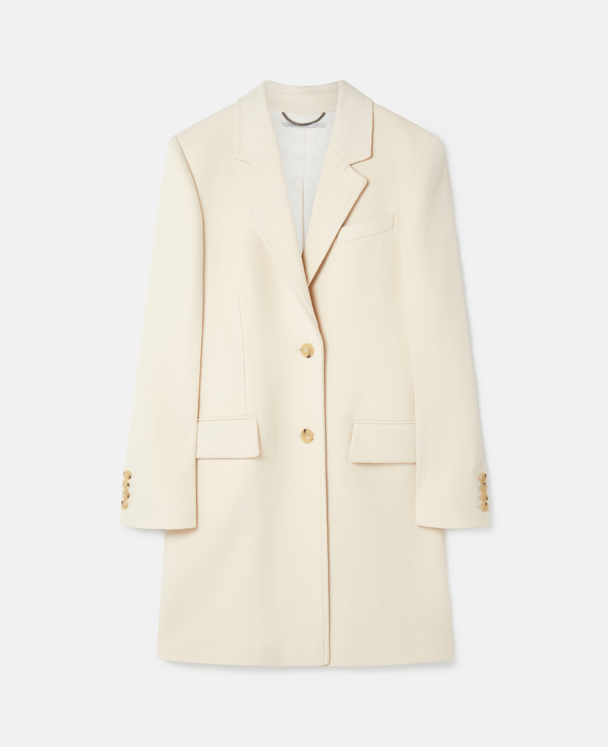 Stella Mccartney Structured Single-breasted Coat In Oat