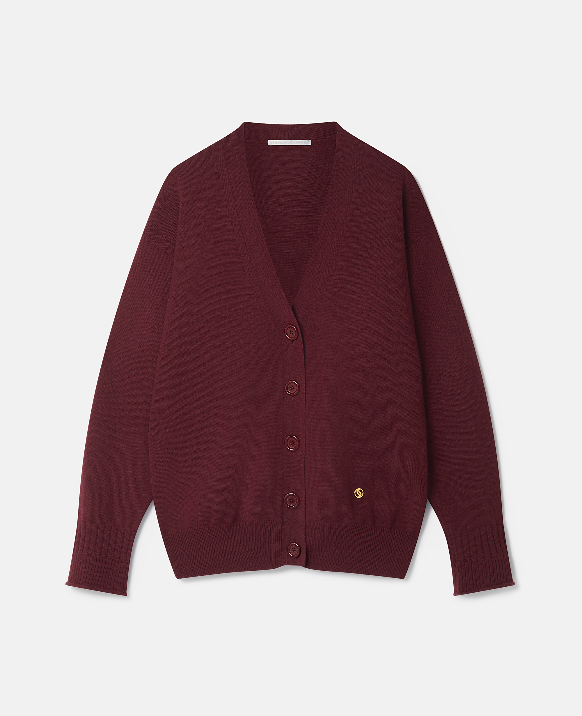 Stella Mccartney Stella Iconics Fine Knit Cardigan In Burgundy