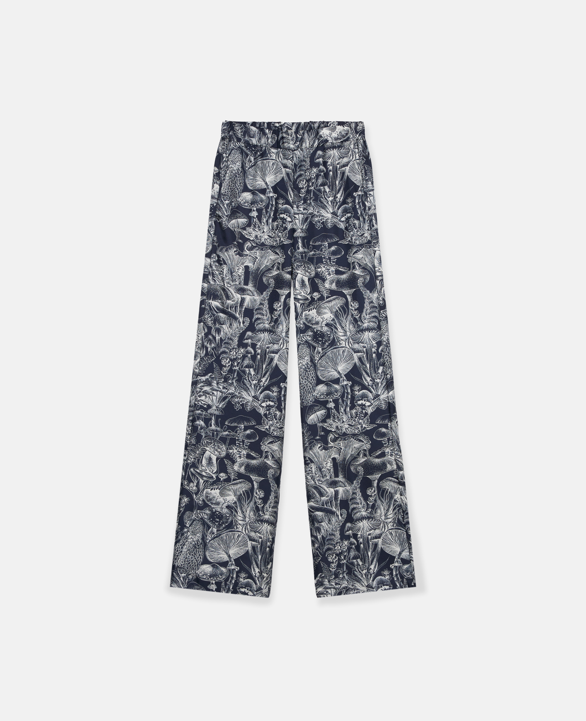 Stella Mccartney Fungi Forest Print Silk Pyjama Trousers In Navy Multicolour