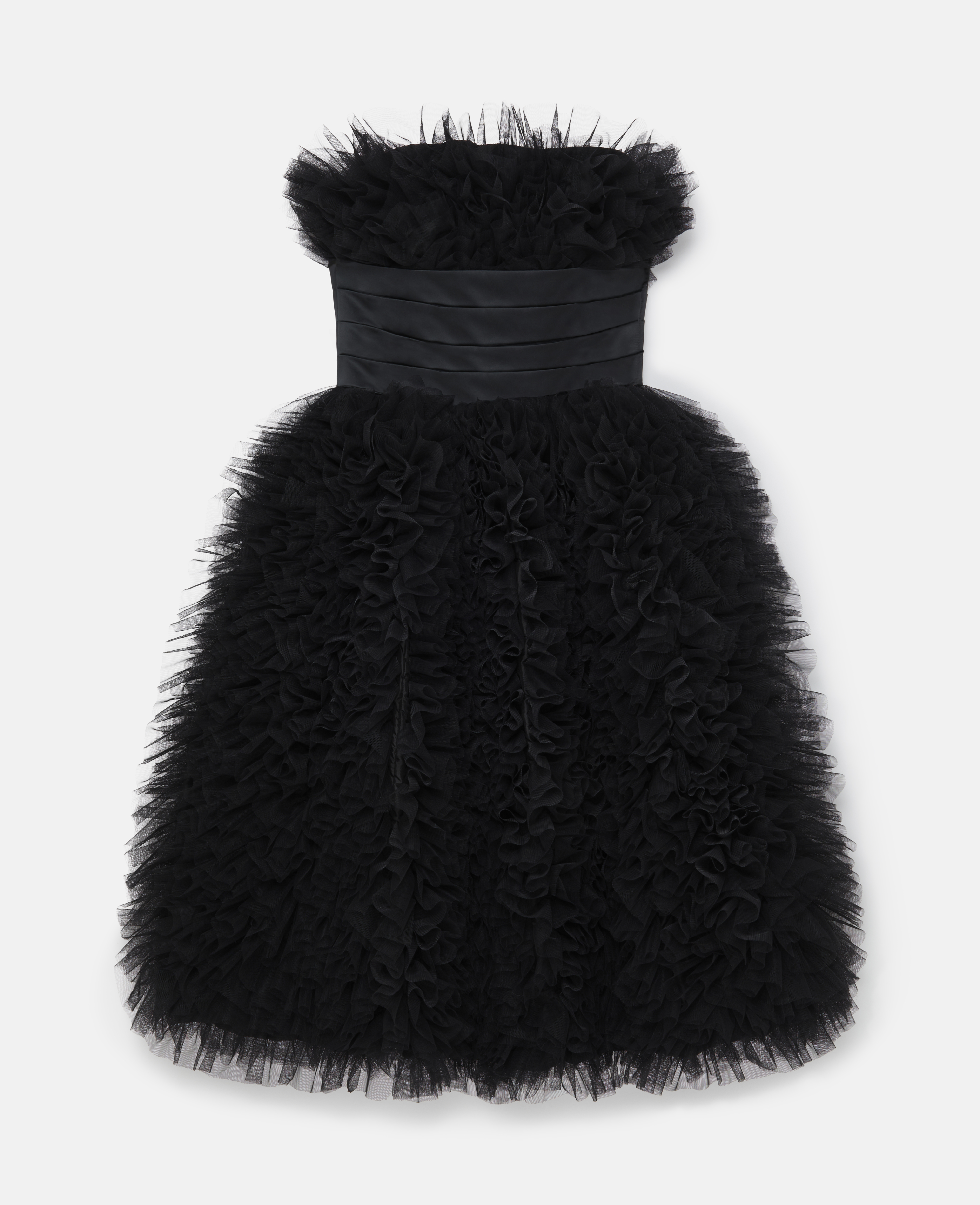 Shop Stella Mccartney Panelled Waist Taffeta Midi Dress In Midnight Black
