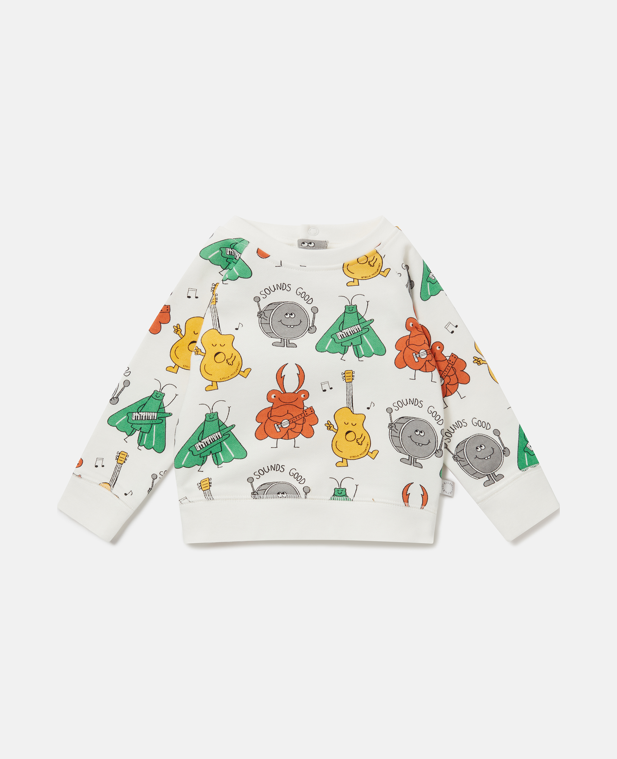 Stella McCartney - Bug Band Print Sweatshirt, Woman, Ivory/Multicolour, Size: 9m