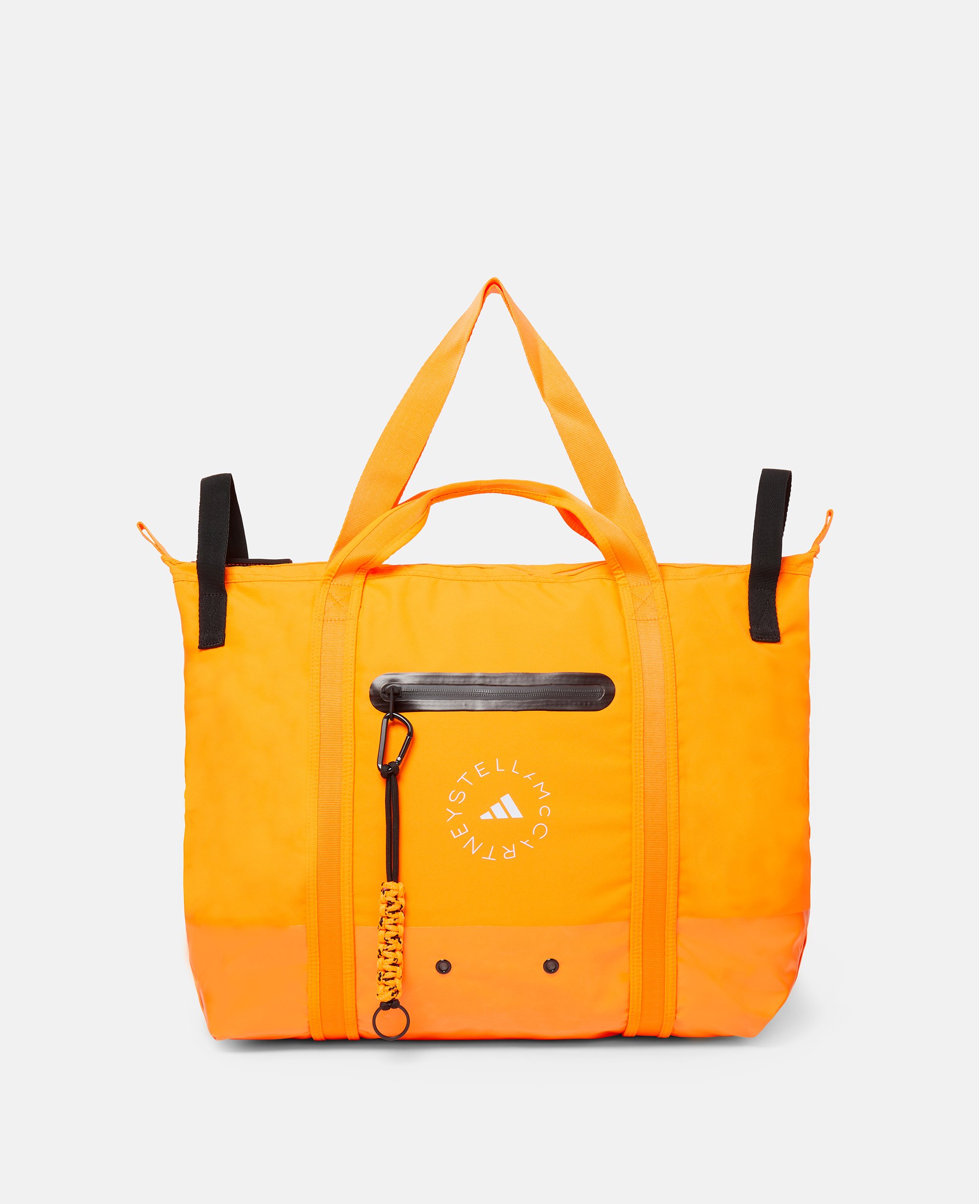 Shop Stella Mccartney Logo Tote Bag In Signal Orange/white/black